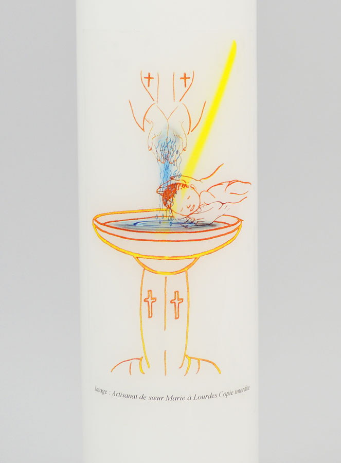 Cadeau de Baptême Enfant - Cierge 20cm (pic 3)