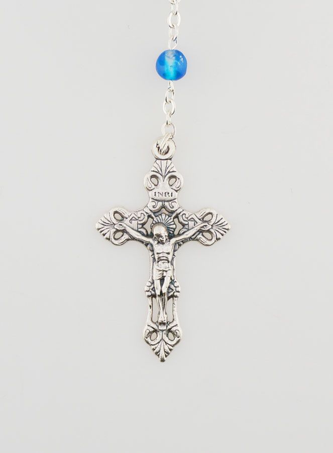 Chapelet Médaille Miraculeuse en Agate - Chaîne Argentée (pic 3)