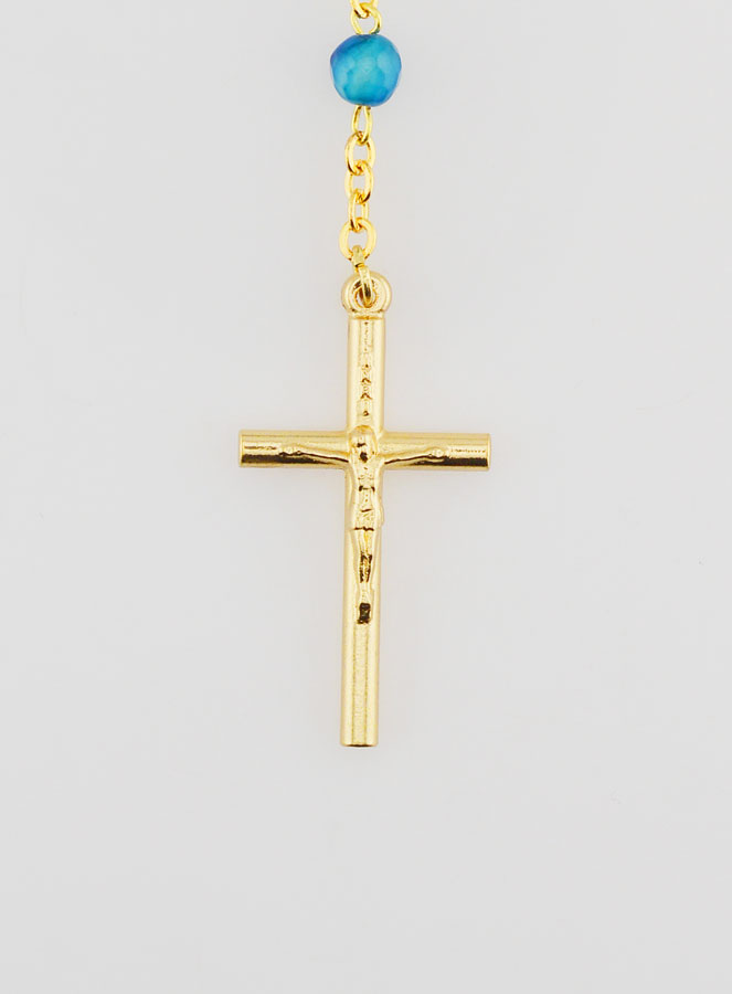 Chapelet Médaille Miraculeuse en Agate - Chaîne Dorée (pic 3)