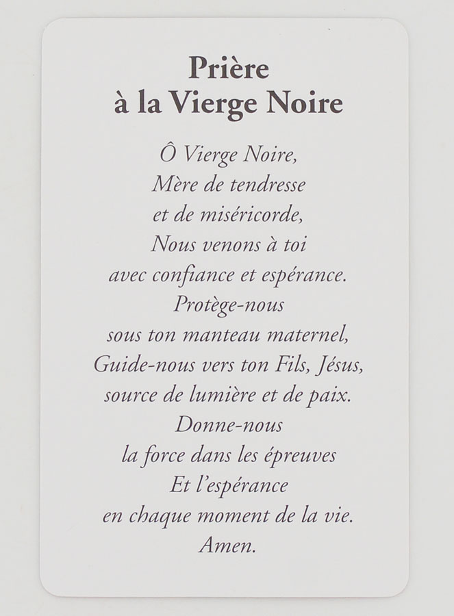 Lot de 10 Cartes de Prière à la Vierge Noire (pic 4)