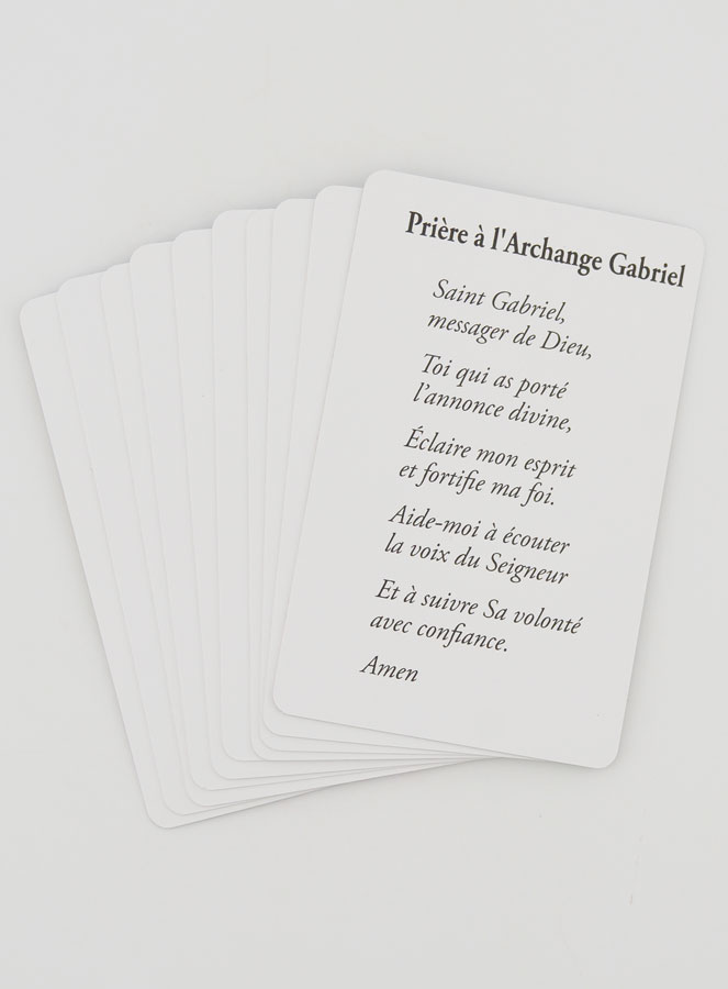 Lot de 10 Cartes de Prière à Saint Gabriel Archange (pic 2)