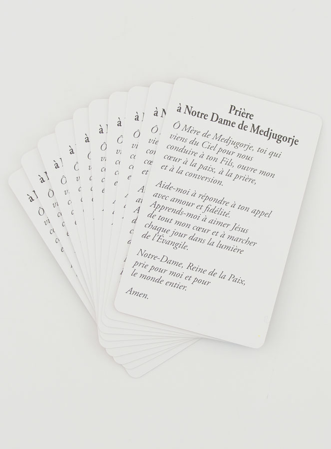 Lot de 10 Cartes de Prière à Notre Dame de Medjugorje (pic 2)