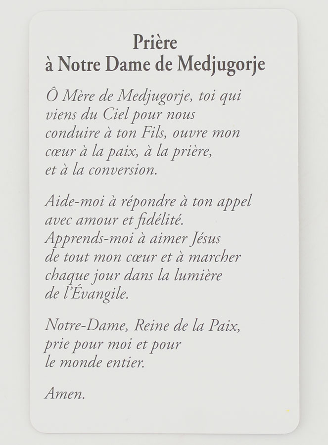 Lot de 10 Cartes de Prière à Notre Dame de Medjugorje (pic 4)