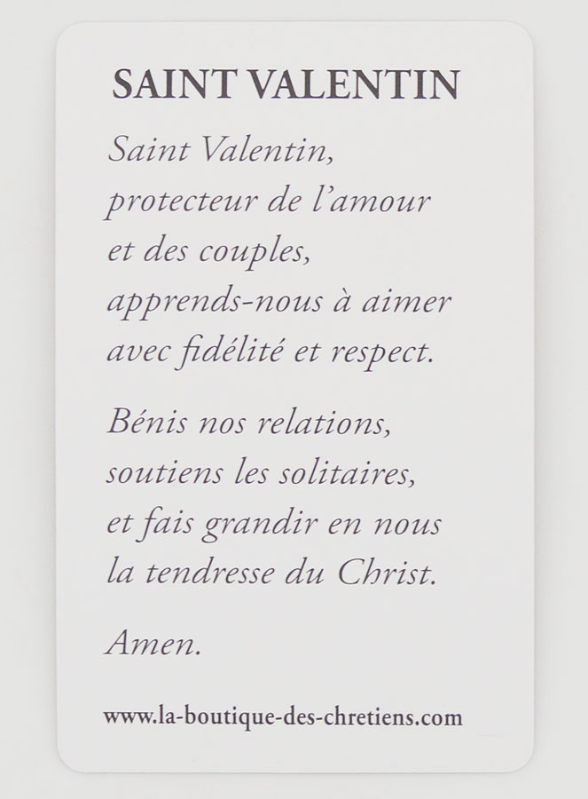 Lot de 10 Cartes de Prière à Saint Valentin (pic 4)
