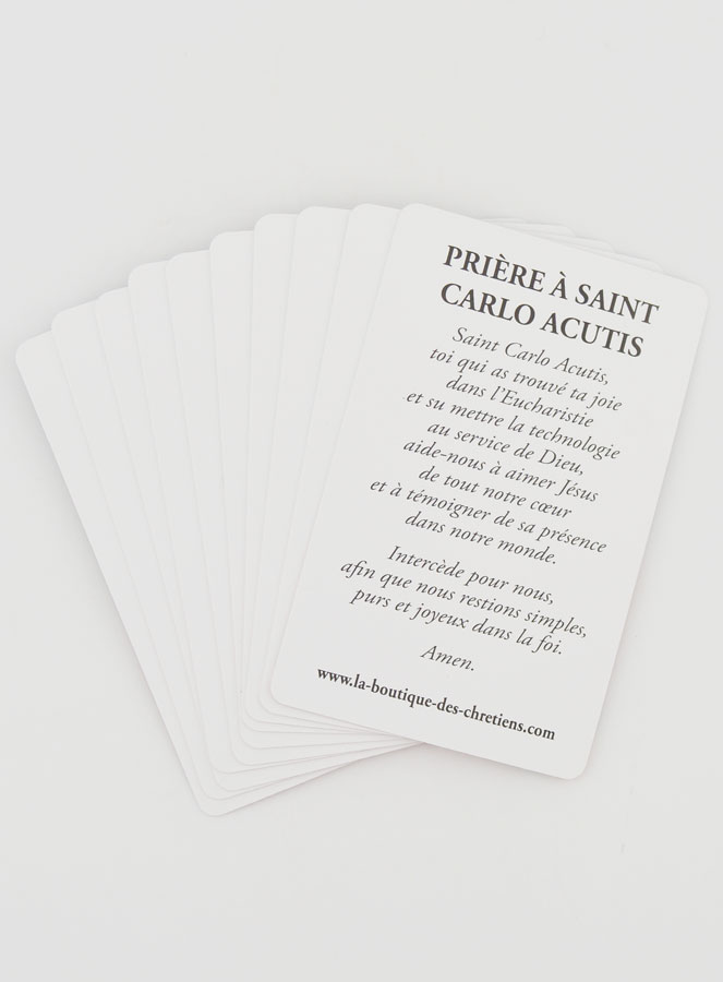 Lot de 10 Cartes de Prière à Saint Carlo Acutis (pic 2)