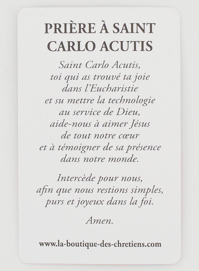 Lot de 10 Cartes de Prière à Saint Carlo Acutis (pic 4)
