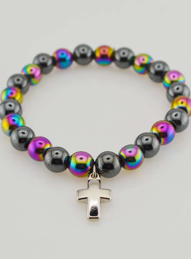 Bracelet en Pierres Naturelles - Titane de Quartz & Hématite (pic 2)