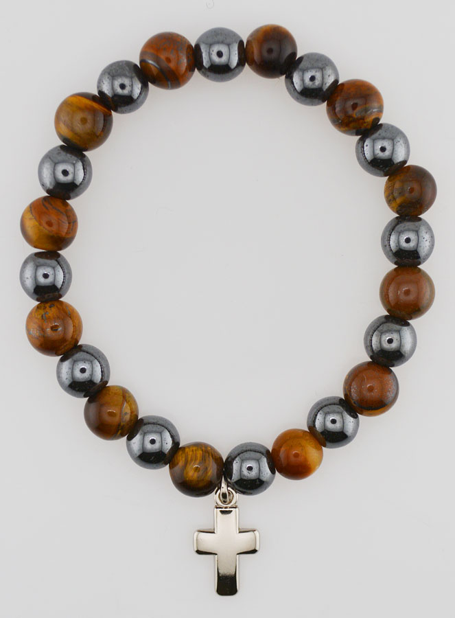 Bracelet en Pierres Naturelles - Hématite & Oeil de Tigre (pic 1)