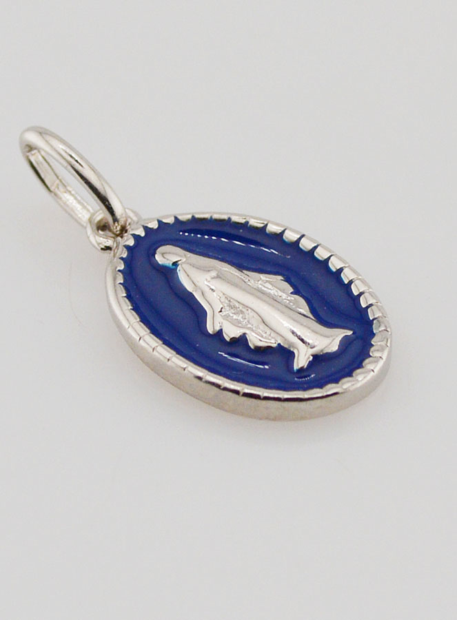 Médaille Miraculeuse Argent & Émail Bleu (pic 3)
