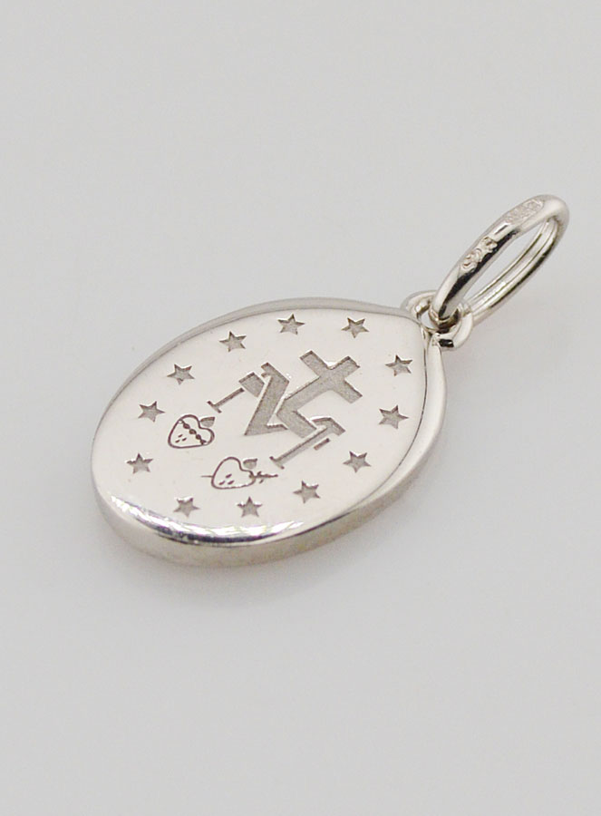 Médaille Miraculeuse Argent & Émail Bleu (pic 4)