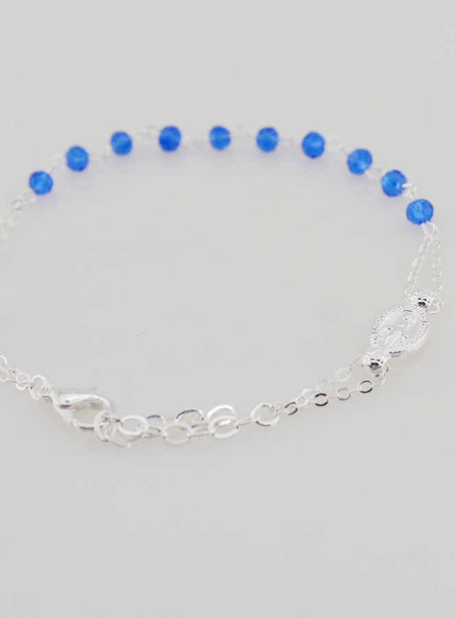 Bracelet Dizainier Médaille Miraculeuse & Croix - Bleu (pic 4)