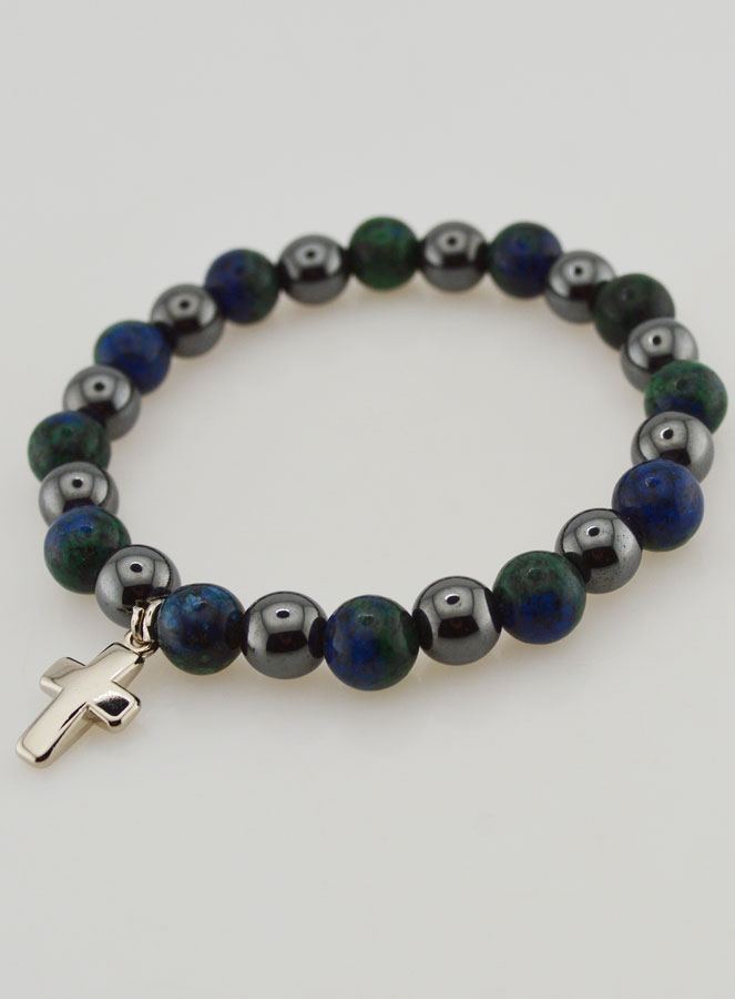 Bracelet en Pierres Naturelles - Hématite & Azurite (pic 3)