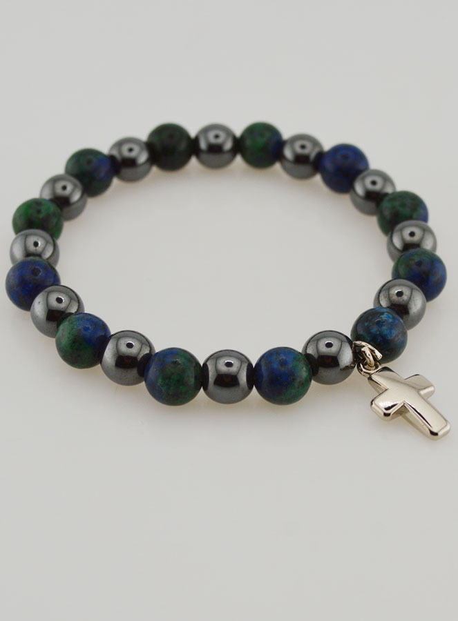 Bracelet en Pierres Naturelles - Hématite & Azurite (pic 4)
