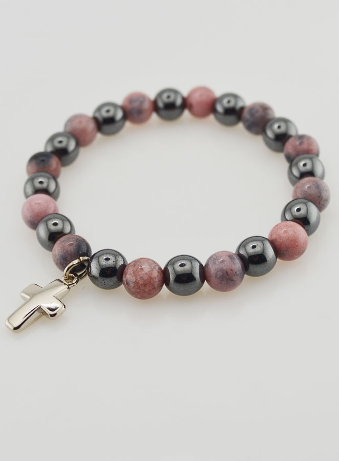 Bracelet en Pierres Naturelles - Hématite & Rhodonite (pic 3)