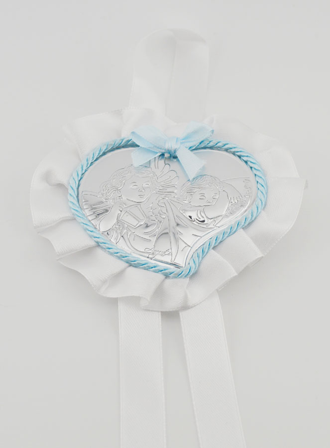 Cadeau de Baptême - Médaille de Berceau Coeur & Ange Gardien (pic 2)