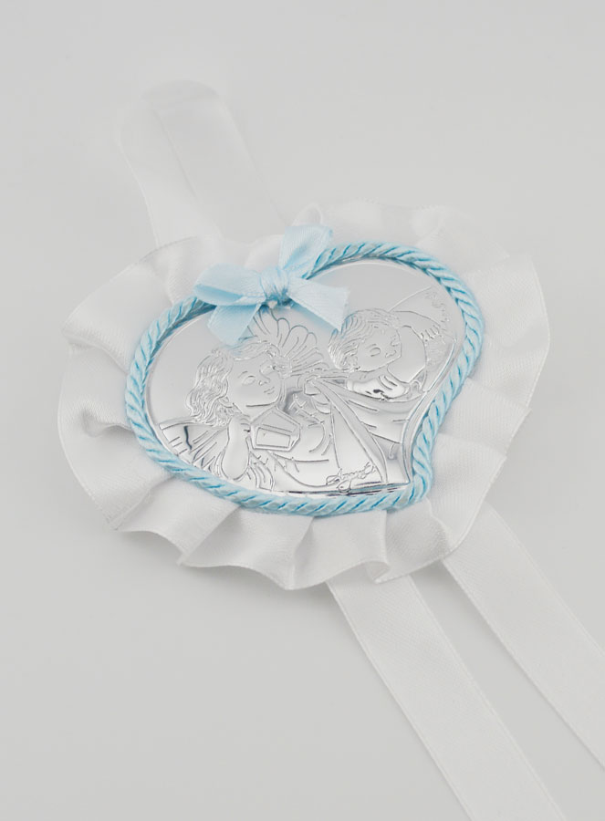 Cadeau de Baptême - Médaille de Berceau Coeur & Ange Gardien (pic 3)