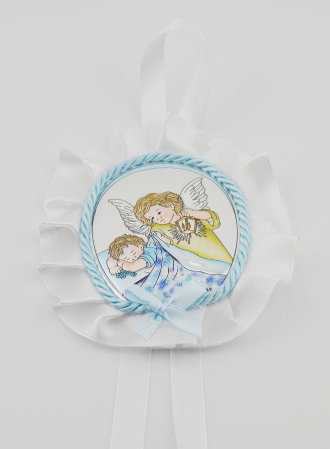Cadeau de Baptême - Médaille de Berceau Ange Lanterne (pic 2)