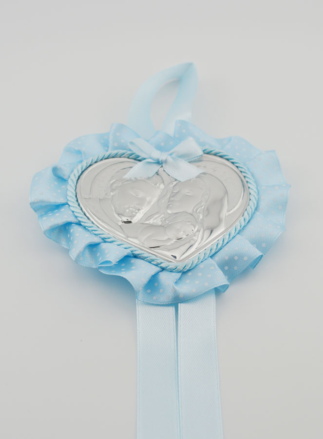 Cadeau de Baptême - Médaille de Berceau Coeur Sainte Famille (pic 2)