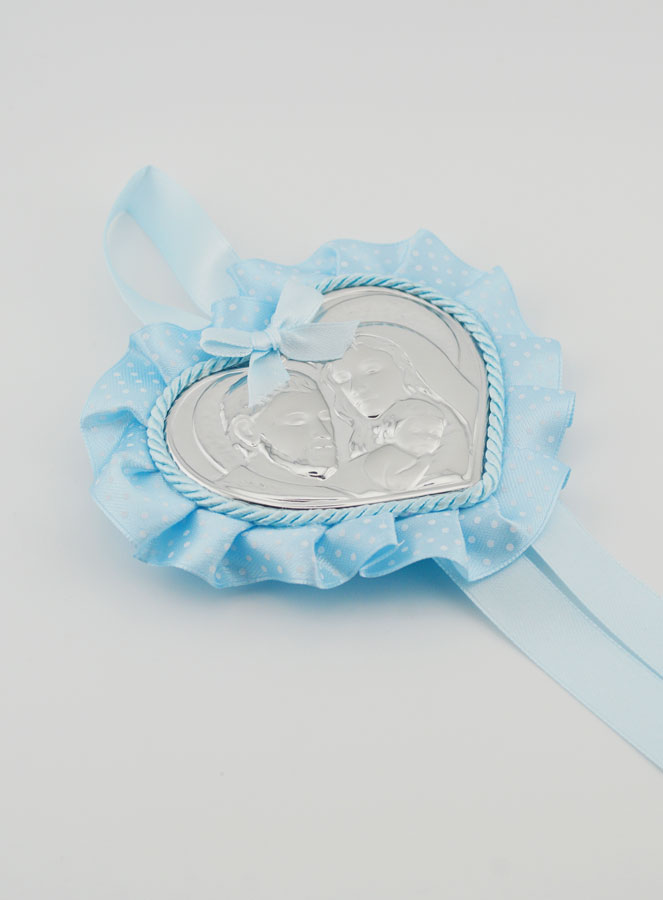 Cadeau de Baptême - Médaille de Berceau Coeur Sainte Famille (pic 3)