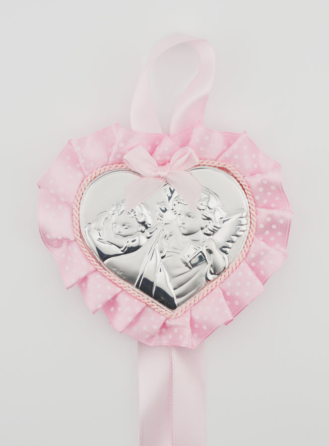 Cadeau de Baptême - Médaille de Berceau Coeur Ange Lanterne (pic 1)