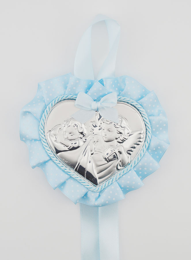 Cadeau de Baptême - Médaille de Berceau Coeur Ange Lanterne (pic 1)