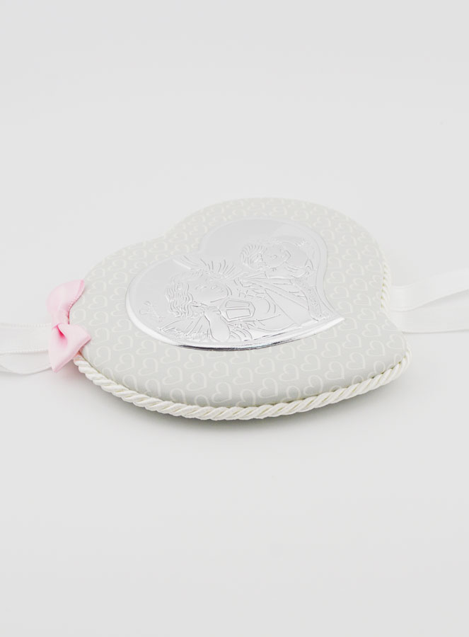 Cadeau de Baptême Fille - Médaille de Berceau Cuir - Ange Lanterne (pic 3)