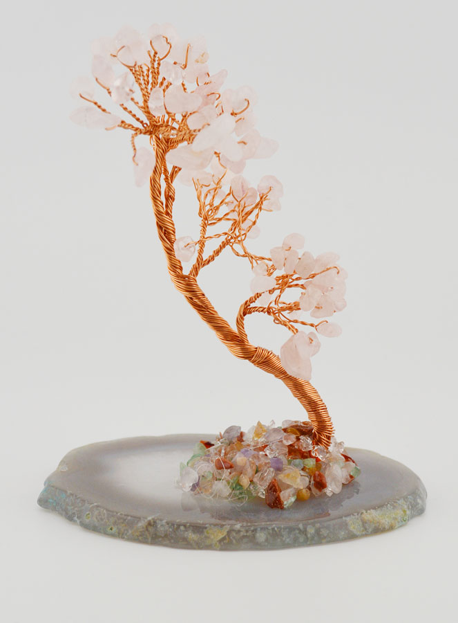 Arbre de Vie sur Agate - Quartz Rose (pic 1)
