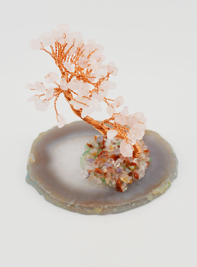 Arbre de Vie sur Agate - Quartz Rose (pic 2)