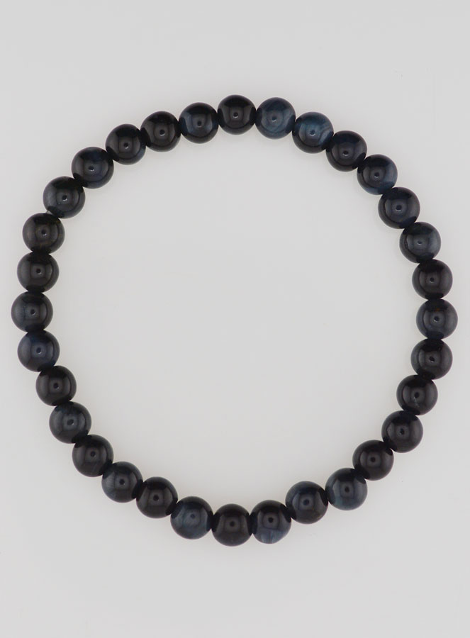 Bracelet en Pierre Naturelle d'Oeil de Faucon - 6mm (pic 1)