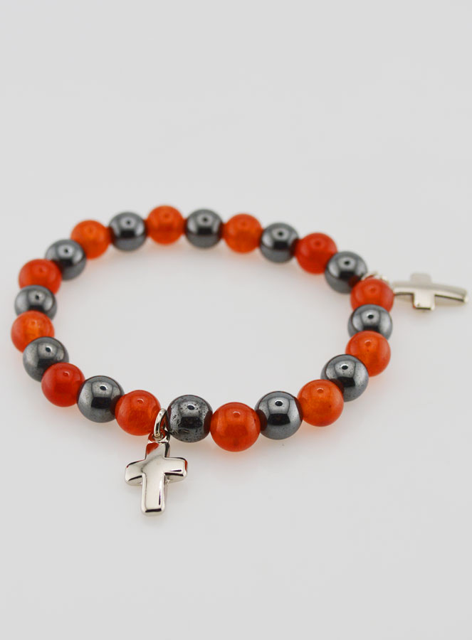 Bracelet Avec Croix - Hématite & Cornaline (pic 3)