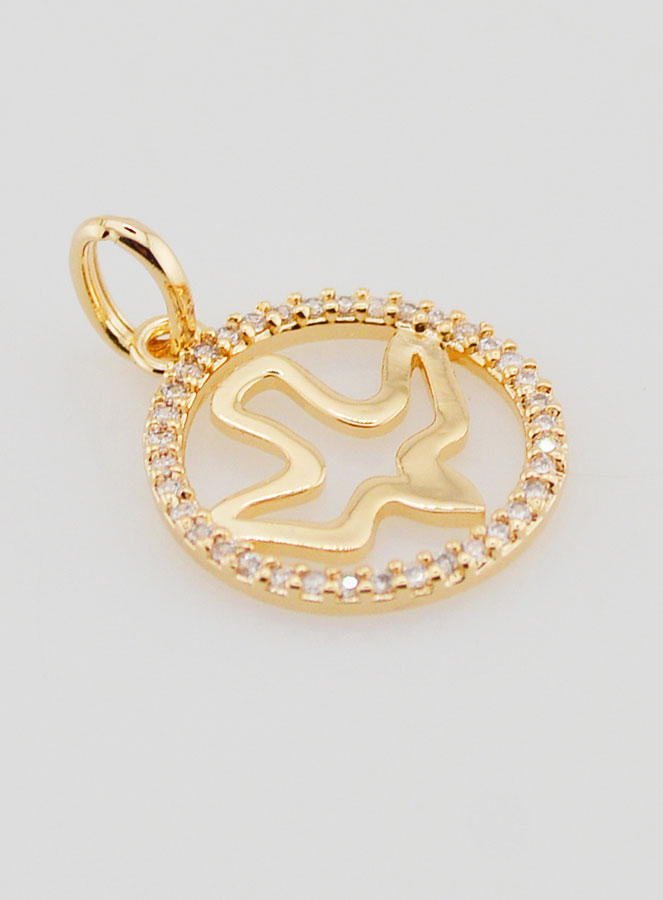 Médaille Saint Esprit Ajourée en Plaqué Or - 15mm (pic 3)