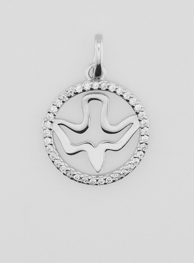 Médaille Saint Esprit Ajourée en Argent 925 - 15mm (pic 1)