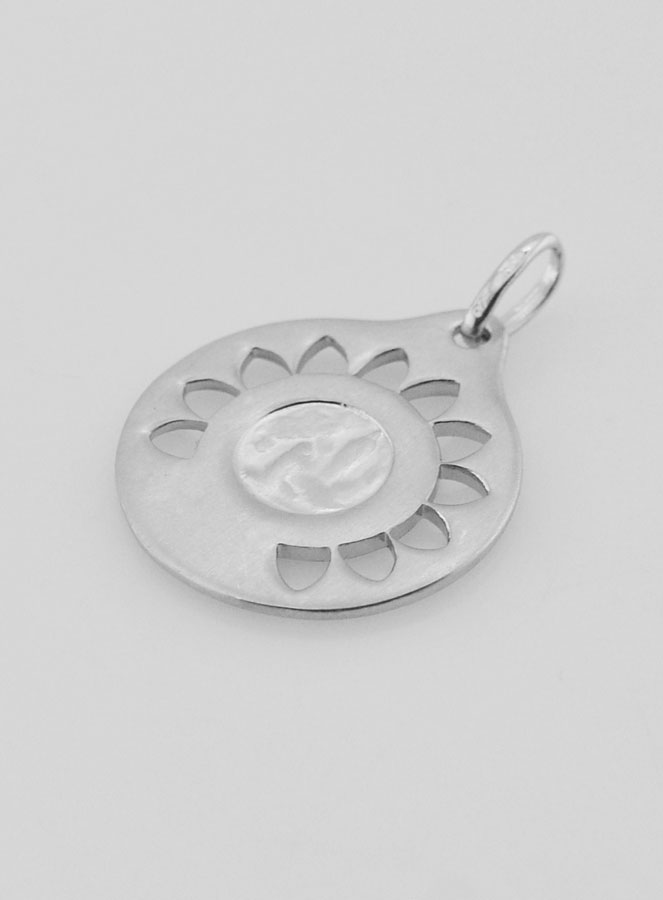 Médaille Vierge Marie Ajourée Argent 925 - 20mm (pic 4)