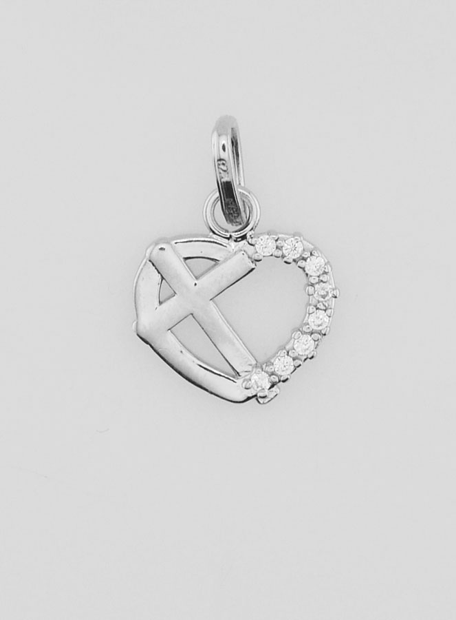 Pendentif Coeur & Croix en Argent (pic 1)