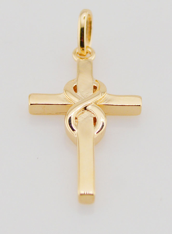 Pendentif Croix Plaqué Or 25mm - Infini (pic 2)