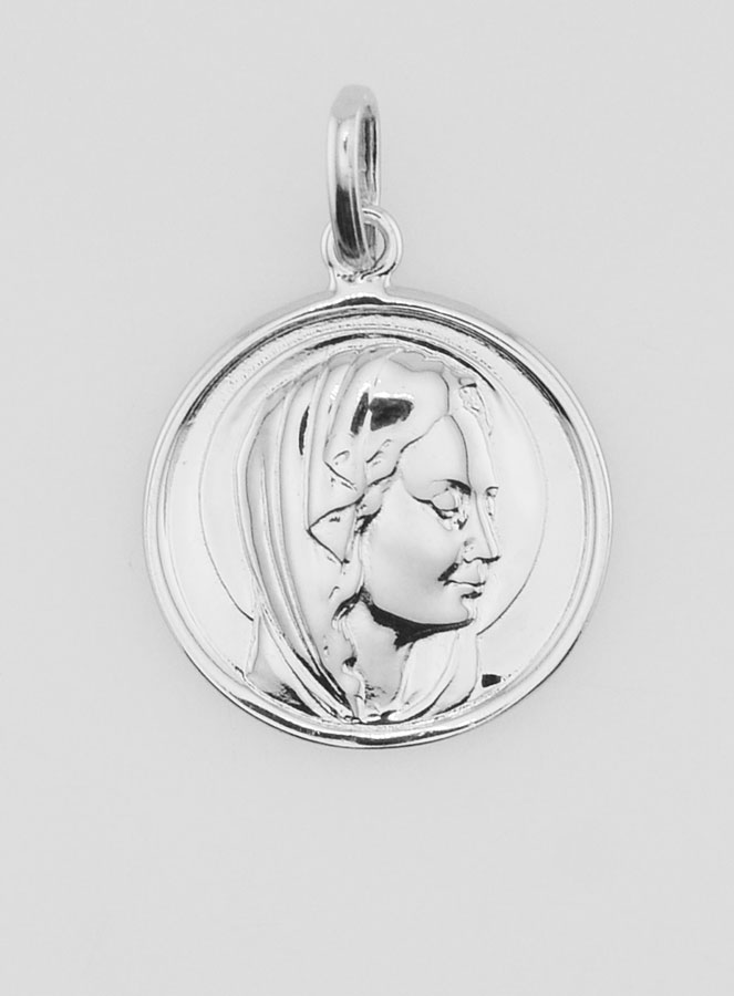 Médaille Vierge Marie Argent 925 - 17mm (pic 1)