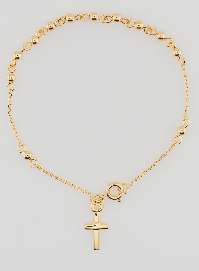 Bracelet Religieux Croix - Plaqué Or (pic 1)