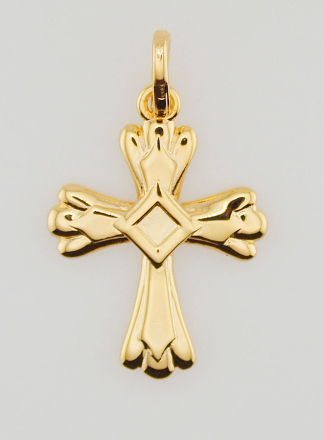 Pendentif Croix en Plaqué Or - 20mm (pic 1)