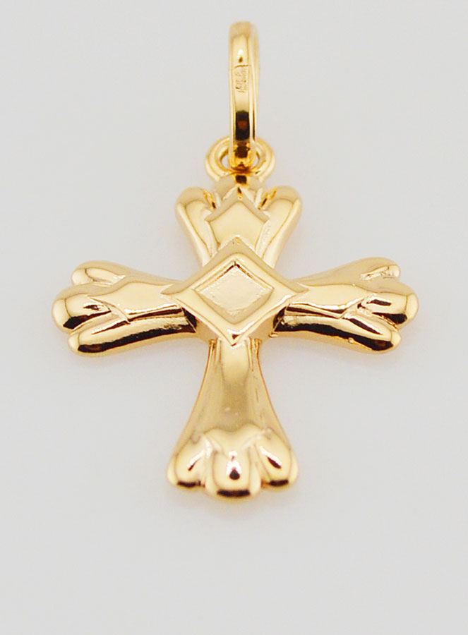 Pendentif Croix en Plaqué Or - 20mm (pic 2)