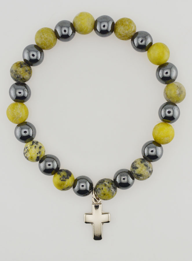 Bracelet Avec Croix - Hématite & Serpentine (pic 1)