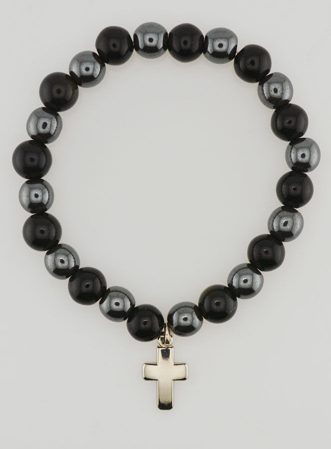 Bracelet Pierres Naturelles - Hématite & Obsidienne Dorée (pic 1)