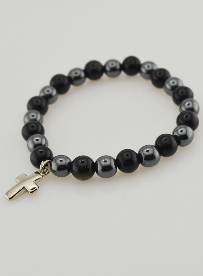 Bracelet Pierres Naturelles - Hématite & Obsidienne Dorée (pic 3)