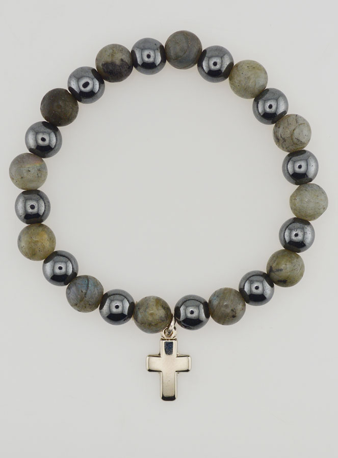 Bracelet Avec Croix - Hématite & Labradorite (pic 1)