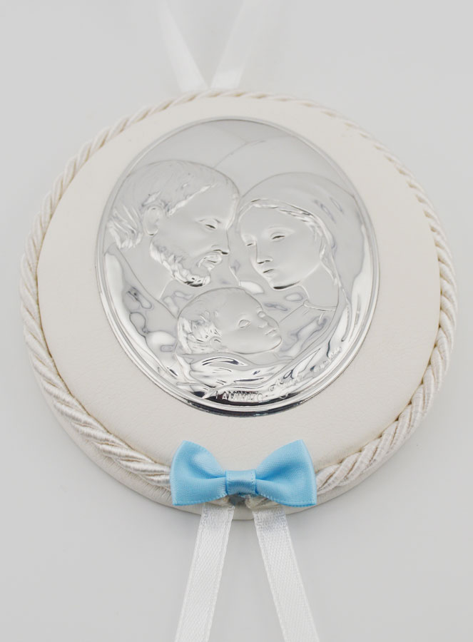 Cadeau de Baptême Garçon - Médaille de Berceau Sainte Famille (pic 2)