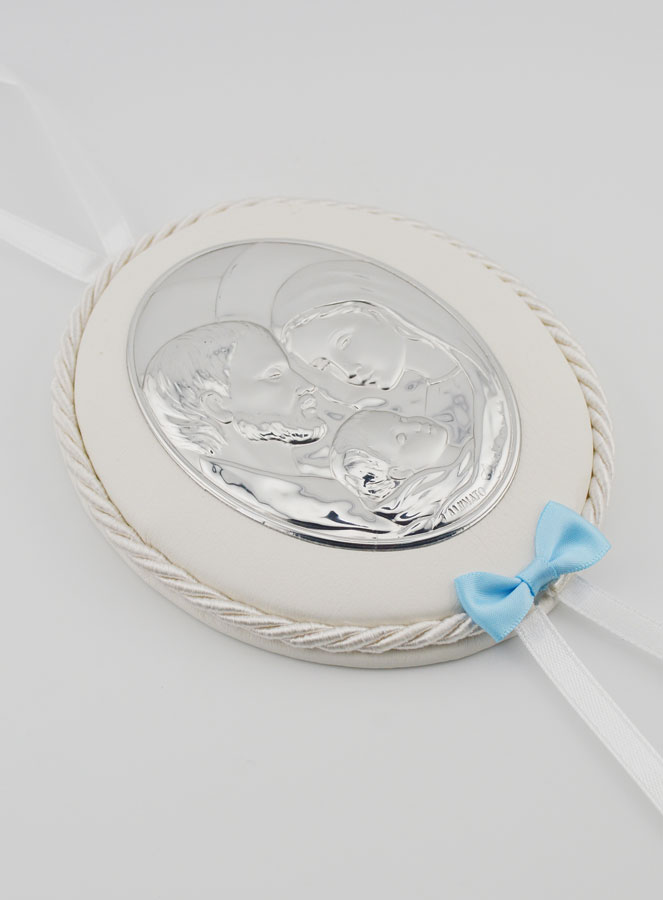 Cadeau de Baptême Garçon - Médaille de Berceau Sainte Famille (pic 3)