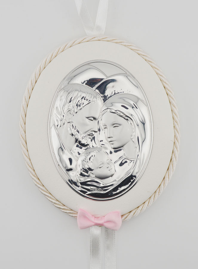 Cadeau de Baptême Fille  - Médaille de Berceau Sainte Famille (pic 1)