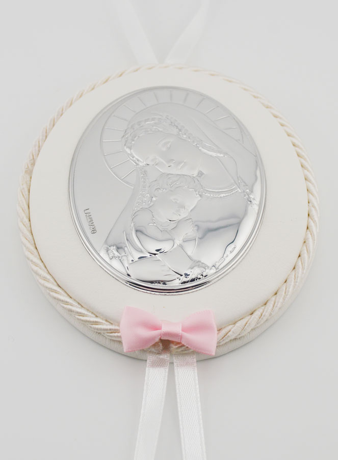 Cadeau de Baptême Fille - Médaille de Berceau Vierge à l'Enfant (pic 2)