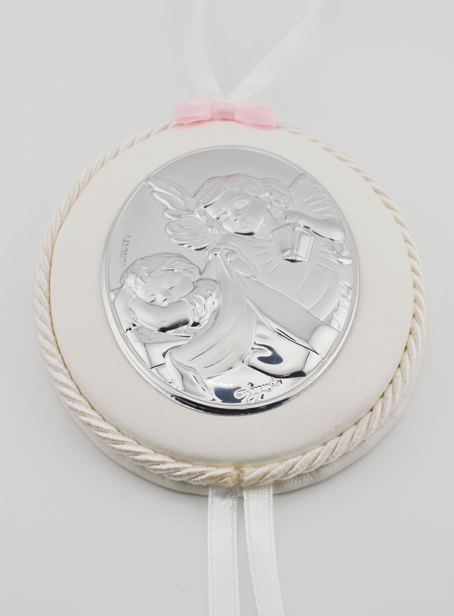 Cadeau de Baptême Fille - Médaille de Berceau Ange Lanterne (pic 2)