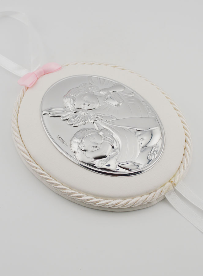 Cadeau de Baptême Fille - Médaille de Berceau Ange Lanterne (pic 3)