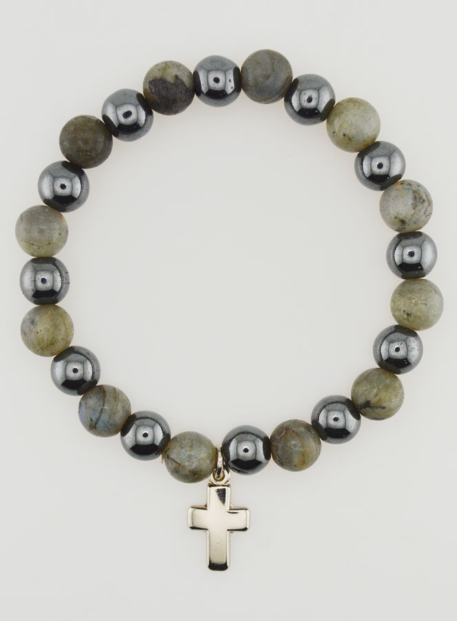 Bracelet en Pierres Naturelles - Hématite & Labradorite (pic 1)